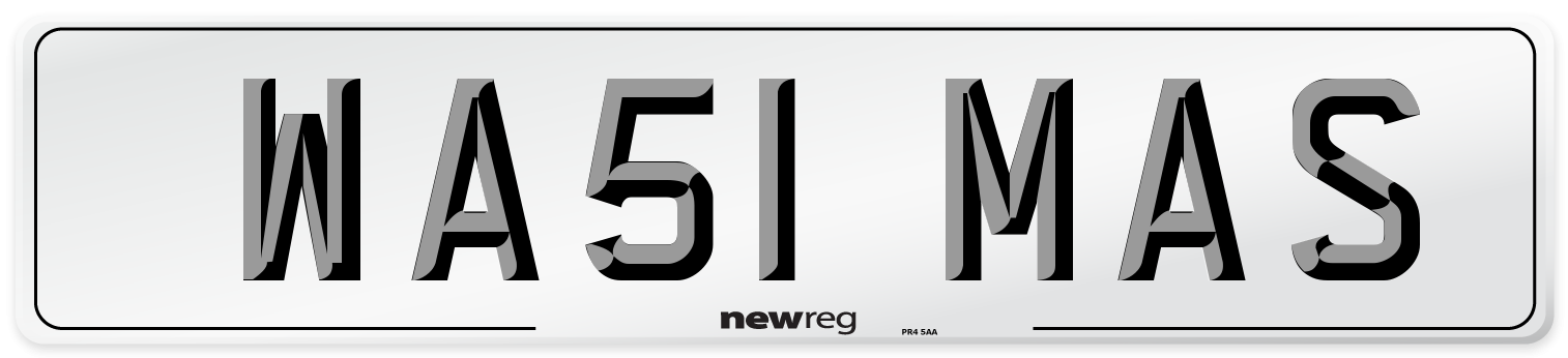 WA51 MAS Number Plate from New Reg